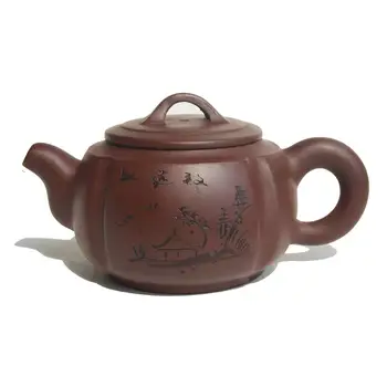 Yixing zisha arbatinukas 200ml Kinų kungfu Arbatos puodai raudonos molio Nulipdyta tapybos dekoracijos, rankų Mirkymas, virdulys teaware
