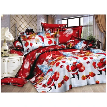 YJBD Kalėdų Namų tekstilės Medvilnės patalynę aukštos kokybės 4pc patalynės komplektas (Spalva: Raudona)