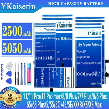 YKaiserin Baterija, iPhone, 11 11pro 11 promax 8 7 6 6S Plius 5 5S 5C 4S SE X XR XS Max XSMax 8Plus 7Plus 6Plus 6SPlus batteria