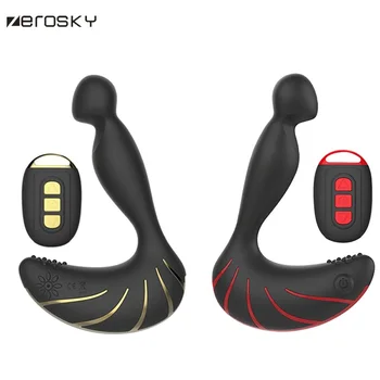 Zerosky Analinio Sekso Žaislai Vyrams Prostatos Masažas USB Įkrovimo 360 Laipsnių Sukimosi Belaidžio Nuotolinio Valdymo Prostatos Vibratorius, Sekso Žaislai