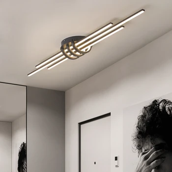 Šiuolaikinės Lubų šviestuvai, LED Lempos Kambarį Miegamasis Studijuoti Kambarys Balta spalva juoda paviršius, sumontuotų Lubų Lempa Deco AC85-265V