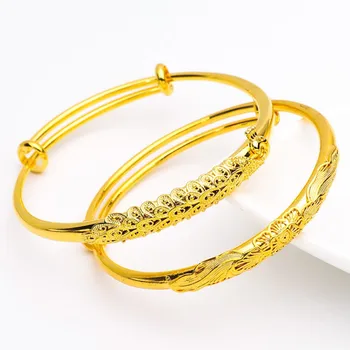 Šviesiai Geltonos Aukso Spalvos Metalo Povas Bangle už Jubiliejų Dovana, Dekoratyvinis Modelio Papuošalus
