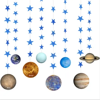 2021 Kosmoso Galaxy Sistema Temą Girliandą Baby Shower Aštuonių Planetų Reklama Gimtadienio Dekoracijas, Vaikų, Miegamojo Puošimas 