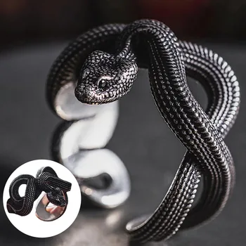 Geometrinis Žiedai Populiarus Juvelyrikos Trimatis Gyvatės Žiedas Gyvatė Likvidavimo Žiedas Metalo Gyvūnų Žiedas Punk Gyvatės Žiedas Python Žiedas