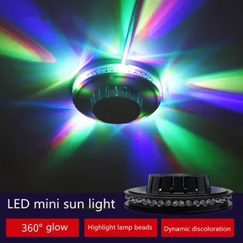 LED UFO Nešiojamieji Lazeriniai Scenos šviesos 9w RGB 48 led garso aktyvuotas Saulėgrąžų, led apšvietimas, sienos lempa KTV DJ Šalis Vestuvių