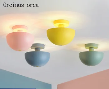 Šiaurės šalių šiuolaikinės paprasta spalva grybų lubų lempa kambarį koridoriaus kūrybinė asmenybė LED animacinių filmų lubų lempa