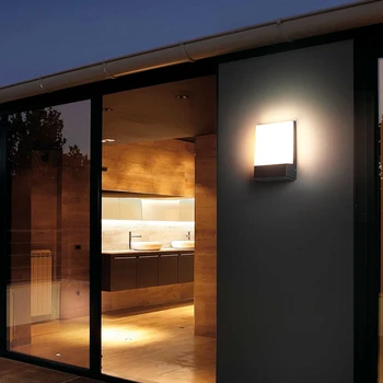 Šiuolaikinės Lauko Sienos Pritvirtinti Šviestuvai Aliuminio Vandeniui LED Sieninis Apšvietimas Sode veranda Sconce Šviesos 96/220V Juoda Sconce Šviestuvas